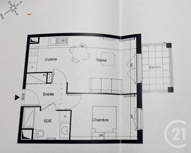 Appartement F2 à vendre - 2 pièces - 39.34 m2 - MAUREPAS - 78 - ILE-DE-FRANCE - Century 21 S.L.P. Immobilier