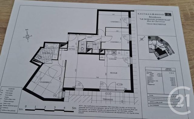 Appartement F4 à vendre - 4 pièces - 82.46 m2 - MAUREPAS - 78 - ILE-DE-FRANCE - Century 21 S.L.P. Immobilier